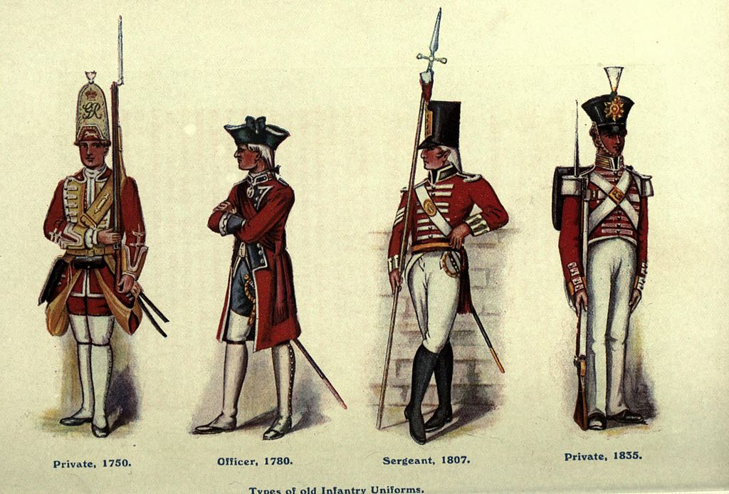Old British infantry uniforms