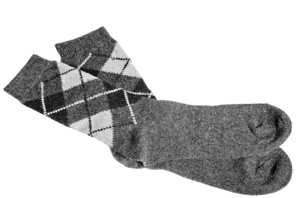 gray wool argyle socks
