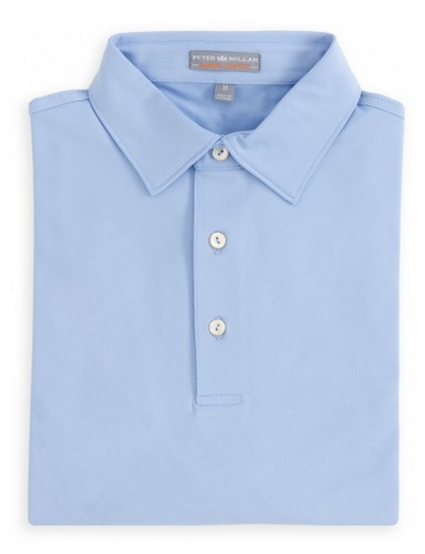 Peter millar stretch polo in light blue
