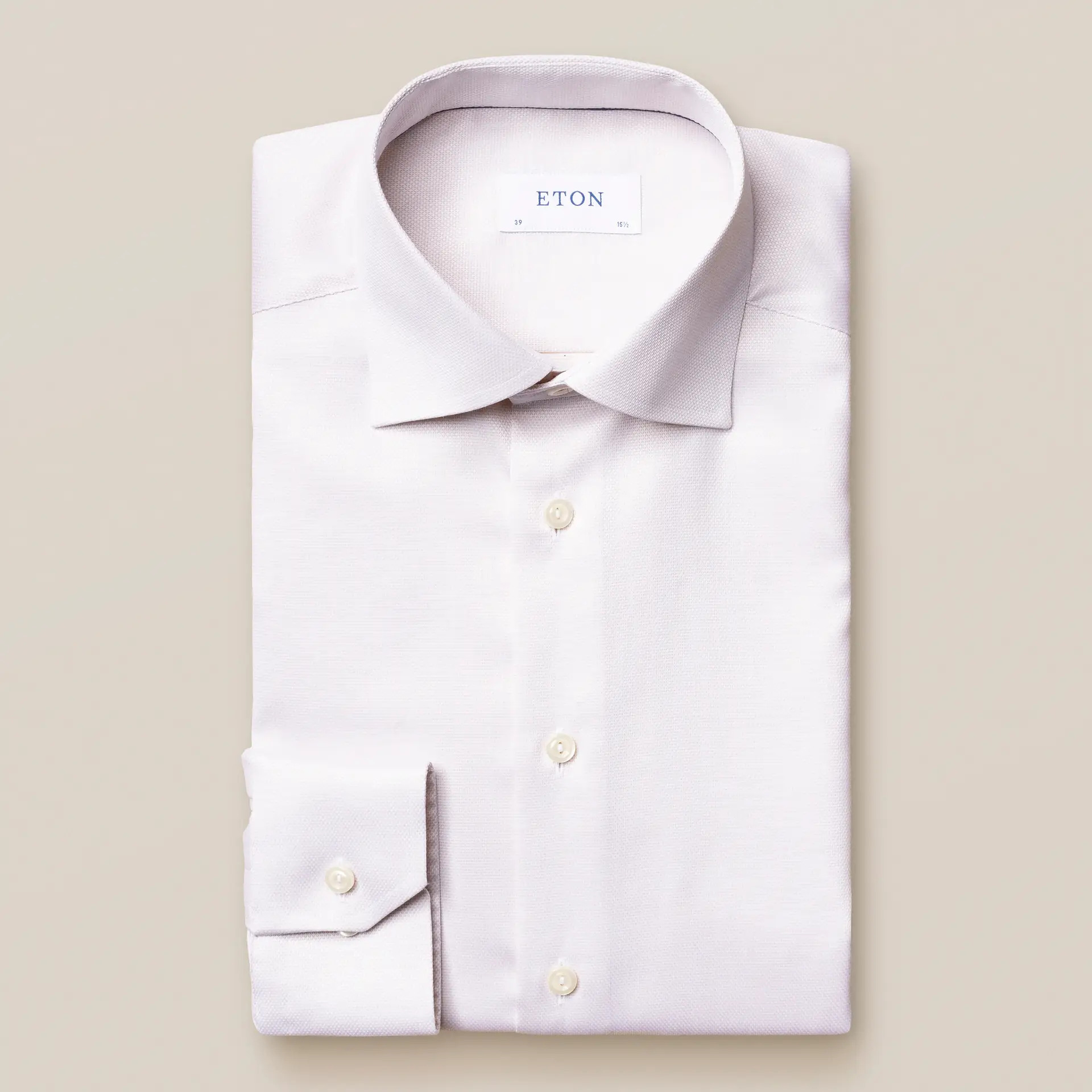 ETON Beige diamond weave shirt