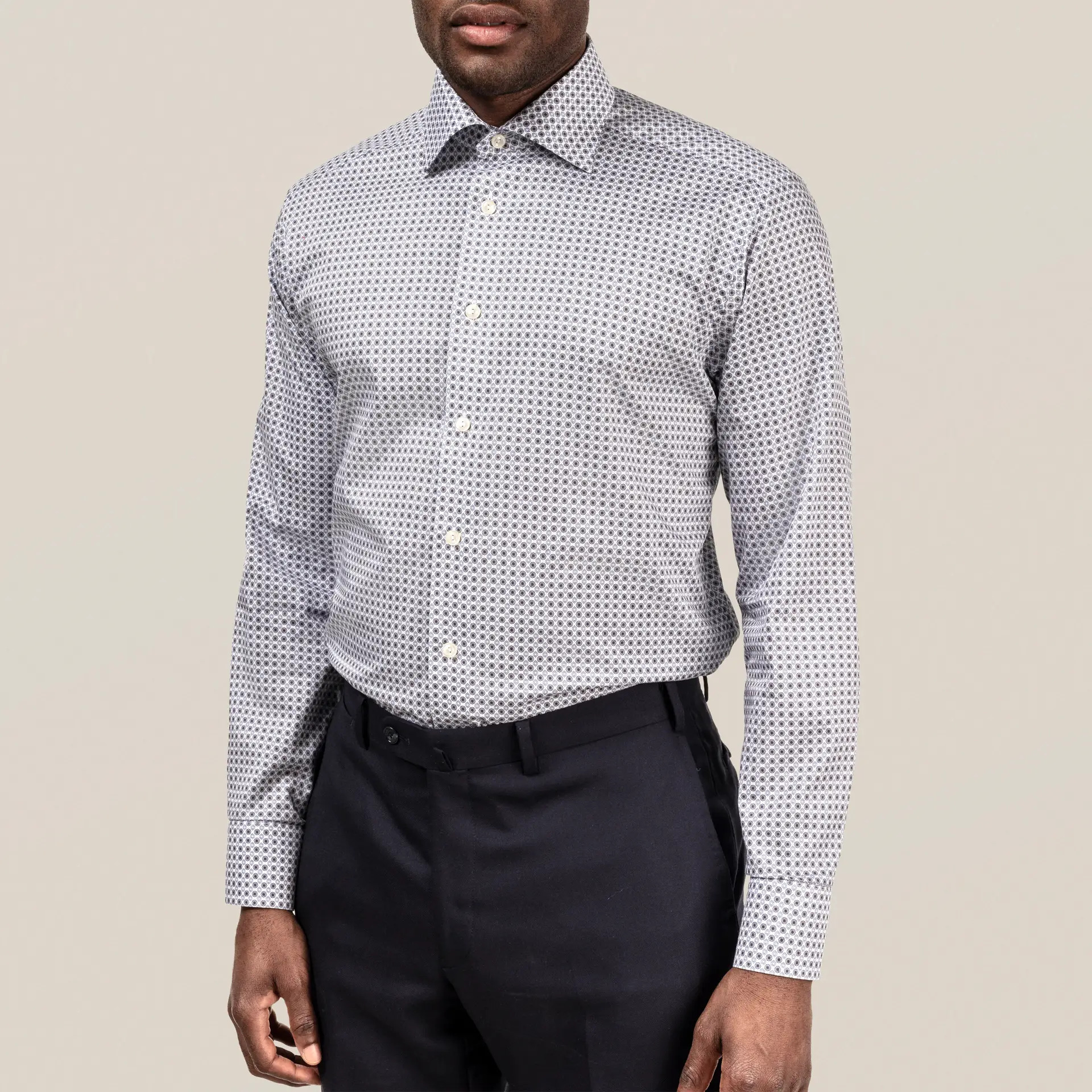 ETON Beige medallions print shirt