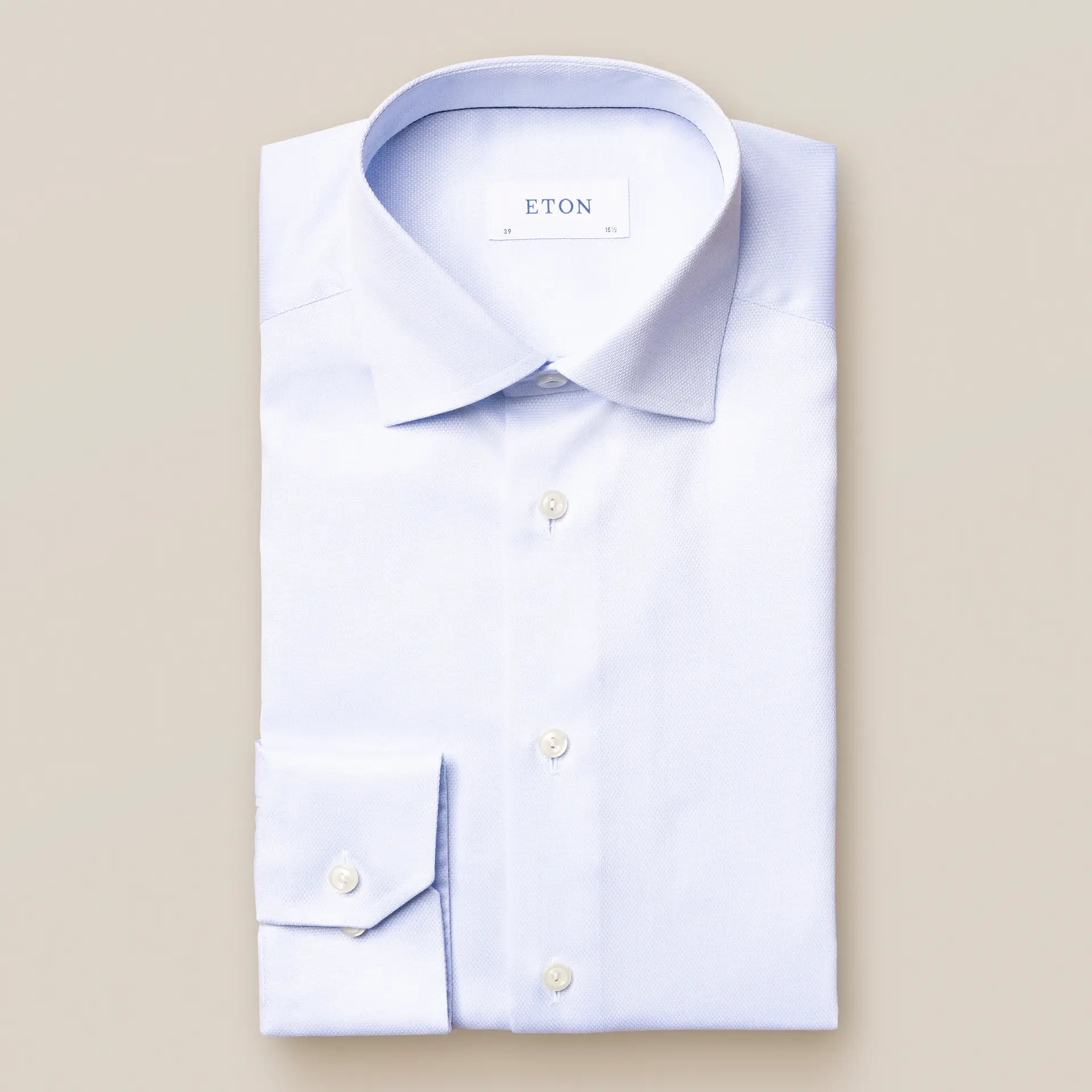 Eton Light blue diamond weave shirt