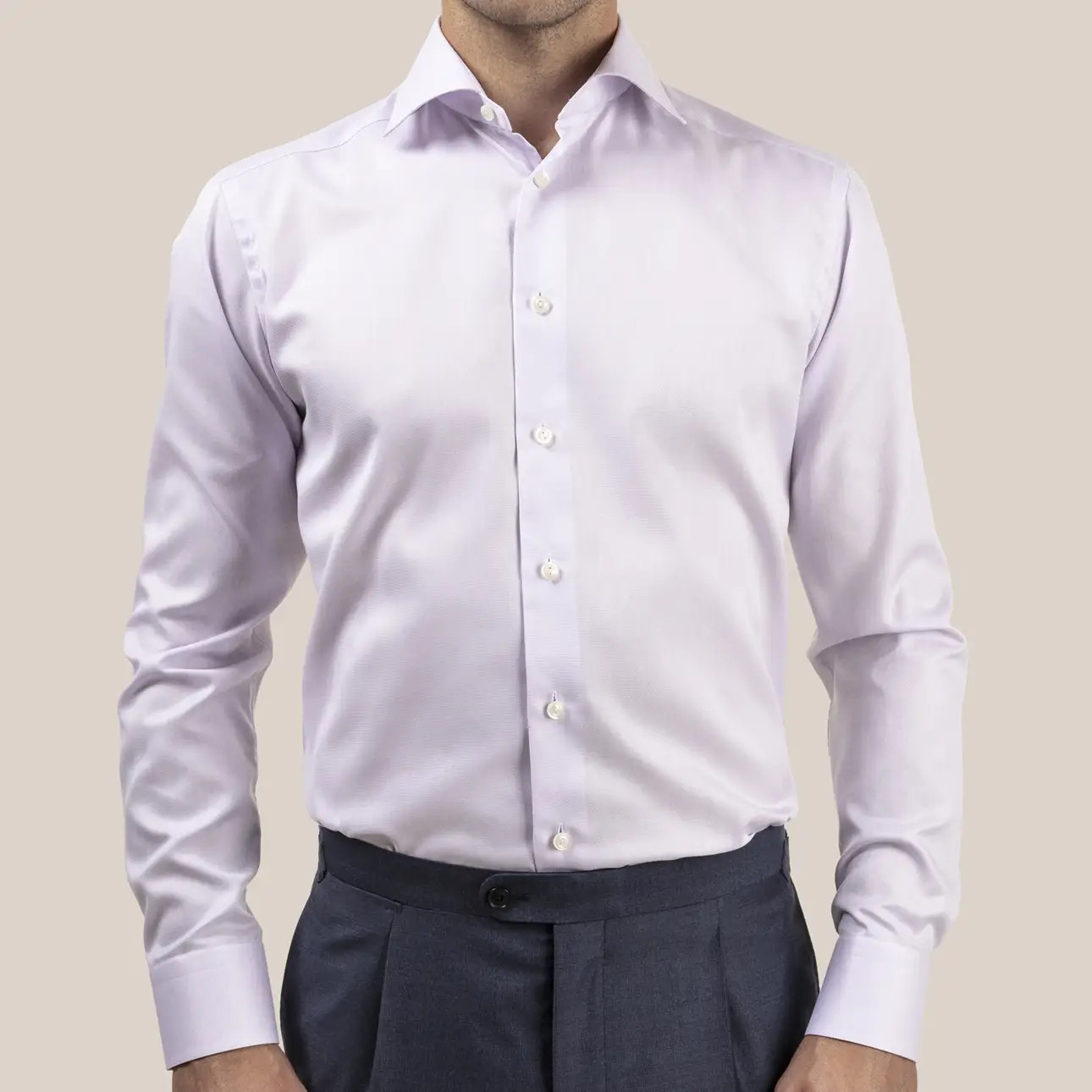 ETON Purple Melange Micro Weave Shirt