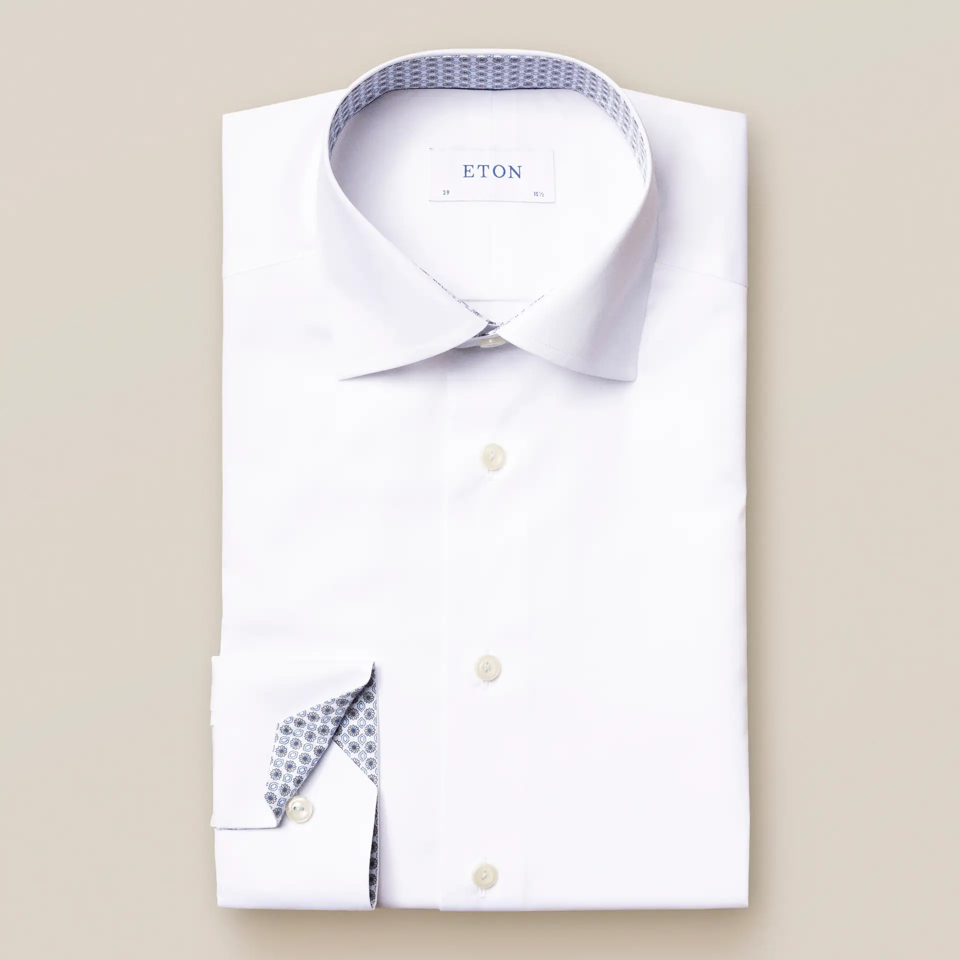 ETON White twill shirt – geometric details